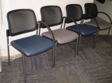 Venice Mesh Back Single Waiting Room Chairs With Or Without Arms. 4 Leg Frame. Fabric Any Colour